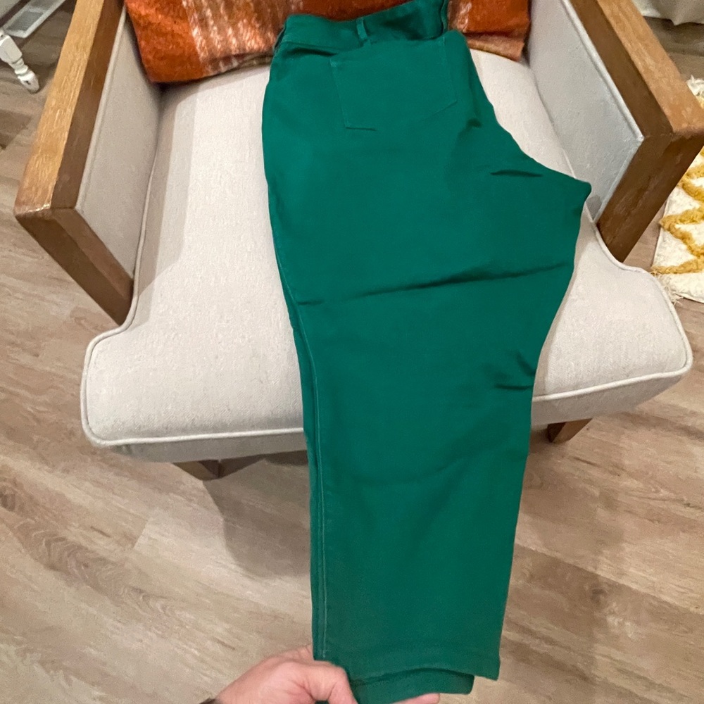 Torrid 26s light denim material green crop pants